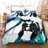 Cool Black Rock Shooter BRS Dark Star Cannon Battle Fantasy Anime Bedding Set Includes Duvet Cover 2 Pillowcases Blue Twin Tail
