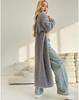 White Mink Velvet Loose Knit Cardigan Sweater - Women's Solid Color Spring & Autumn Outerwear