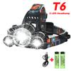 T6 Powerful Headlamp Rechargeable Led Headlight 90° Adjustable Torch Outdoor Fishing Hunting Camping Portable Flashlight Lantern