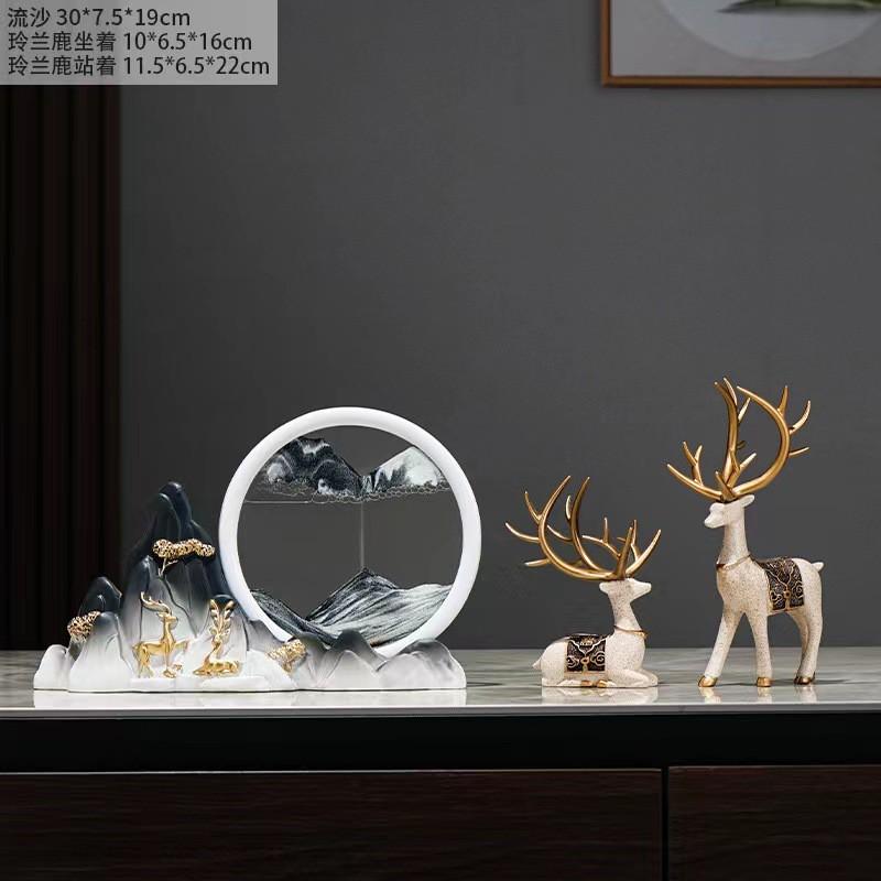 Resin Elephant Figurine Set Living Room TV Cabinet Decor Modern Home Accent Gift Office