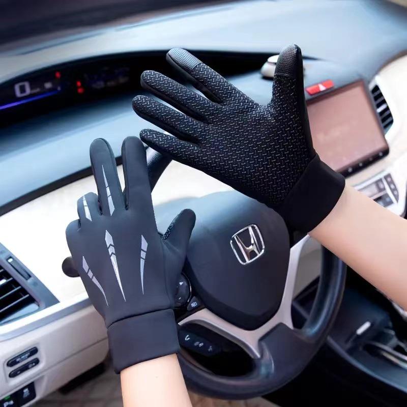 Herren Winter Warme Leder Motorradhandschuhe - Kältefest, Wasserdicht, Touchscreen, Plus Samt