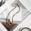 Square artificial tiger's eye stone beaded necklace women's retro fashion collarbone chain niche light luxury high-end jewelry