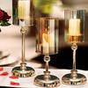 Detachable Candlestick Golden Pillar Candle Holder Candle Holders  For Dining Coffee Table Wedding