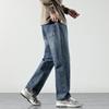 Straight jeans men's blue loose wide-leg casual pants spring and autumn popular versatile men's pants trousers