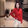 Women's High Neck Hooded Solid Sweatshirt - 2025 Spring/Autumn Fashion, Loose & Versatile Style