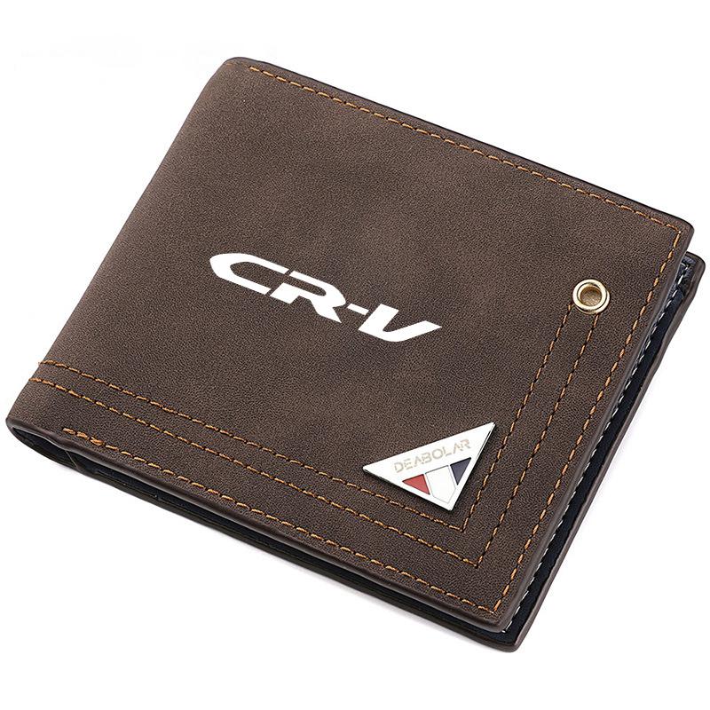 Frosted Leather Car Logo Wallet Coin Pocket Photo Card Men Purses For Honda Mugen Power Civic Accord CRV Hrv Jazz VTEC Accessory FL3