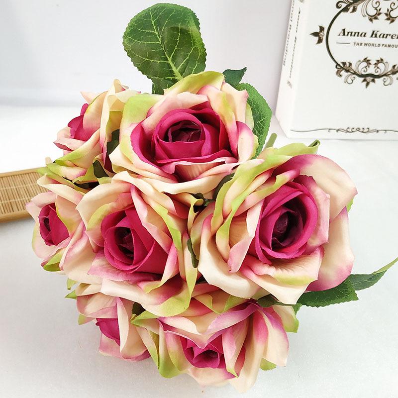 Simulation Flower 7-Head Bouquet Of Roses, Fake Flowers For Wedding Flower Decoration, Artificial Flowers For Home Living Room Decoration