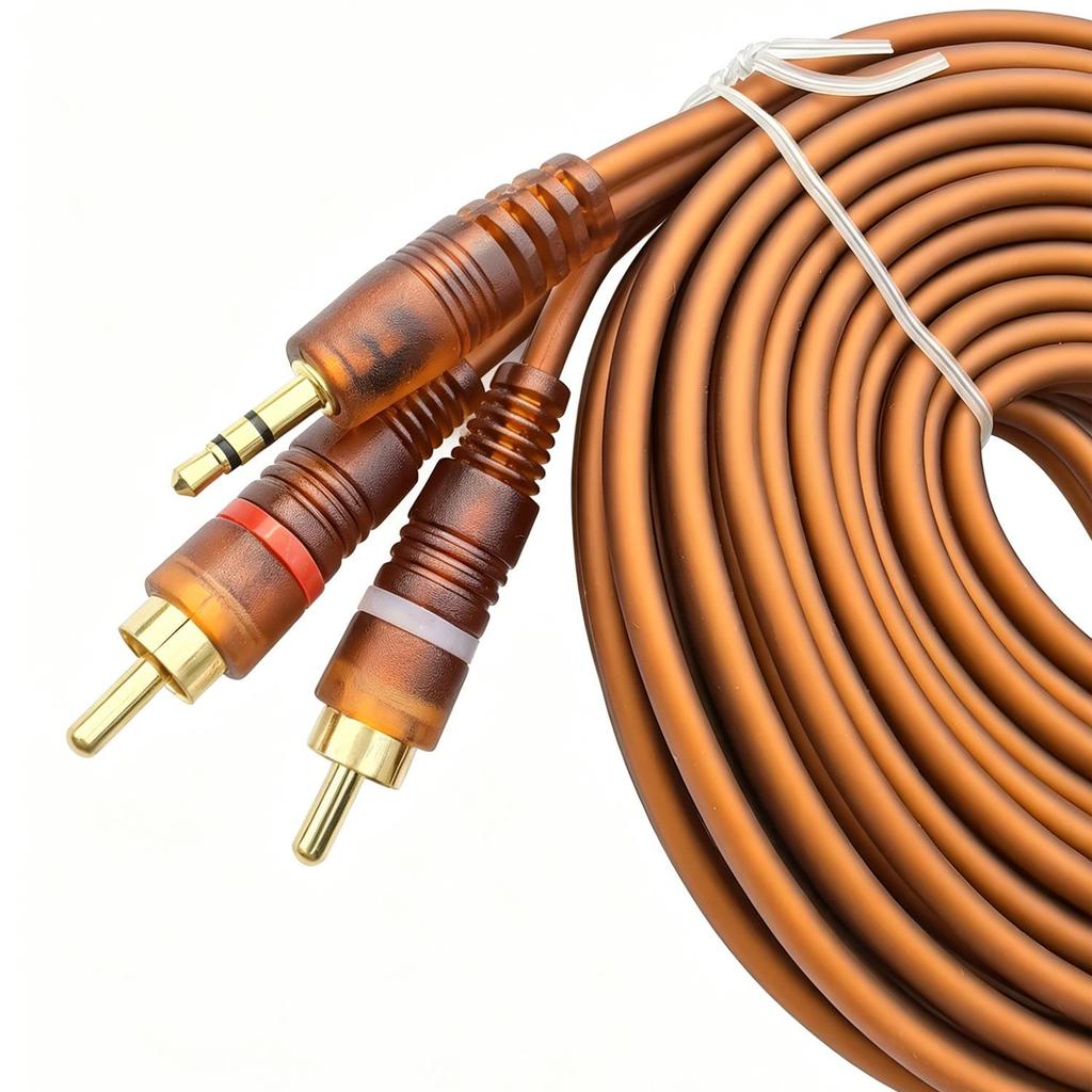 Vergoldetes 3,5-mm- auf Dual-RCA-Audiokabel - 1 zu 2 Stereo-Adapter