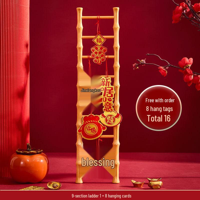 Housewarming Joy Red Ladder Decoration Set Housewarming Gift Ladder Ornament