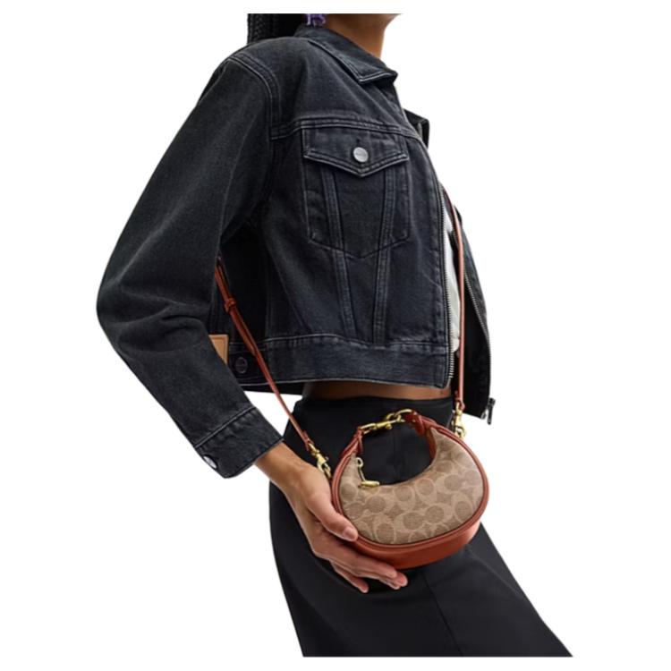 COACH Cow Leather Shoulder Bag Mini Women's Brown CR510-B4XHG