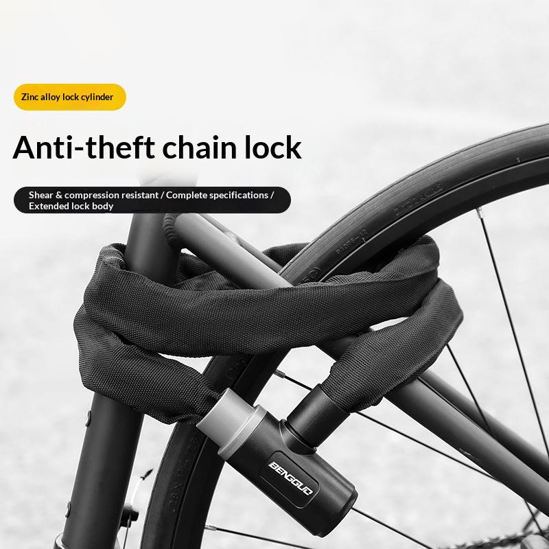BENGGUO Anti Theft Bike Chain Lock for Bicycle/Motorcycle/Electric Scooter Portable Zinc Alloy Core Security Lock