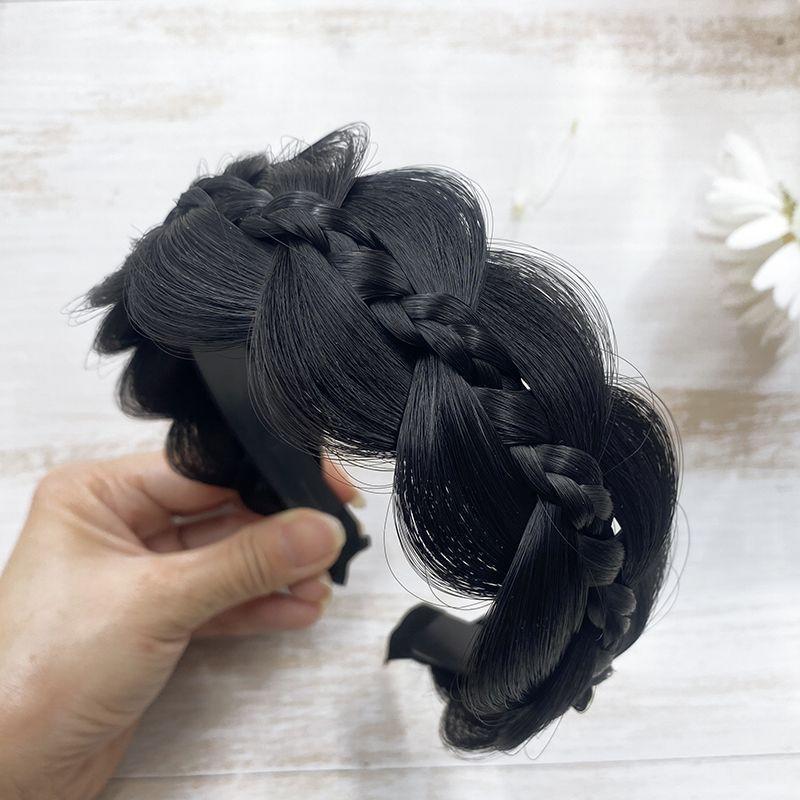 Classic Chunky Plaited Synthetic Hair Wide Braided Headband High Elasticity Braids Hair Band Hairpiece for Women