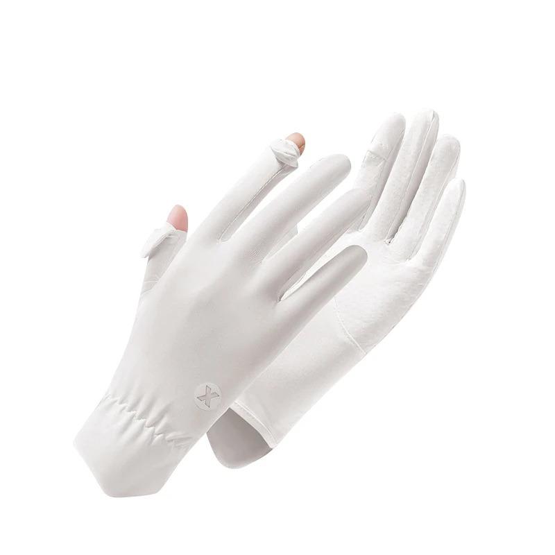 

Літні сонцезахисні рукавички. Жіночі рукавички з тонким льодом і шовком із захистом від ультрафіолетового випромінювання. Модні рукавиці для велоспорту. Водіння. Бігові рукавиці. Рукавички з сенсорним екраном. 1 pair білий