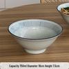 Muni Retro Ceramic Ramen and Noodle Bowl with Conical Hat Design