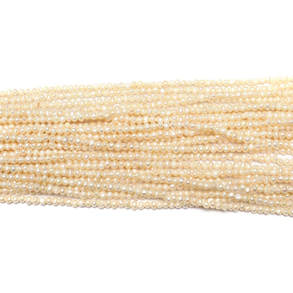 1String, White Natural Freshwater Pearls Beads for Jewelry Making DIY Necklaces, Bracelets Crafts, Mother’s Day Gifts (Beads 2-3mm, Length 36cm)