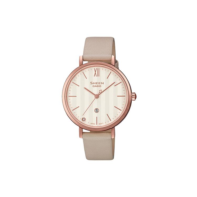 CASIO Women s SHEEN Gold Watch SHE-4539CGL-7AUPR Pink Watch Case