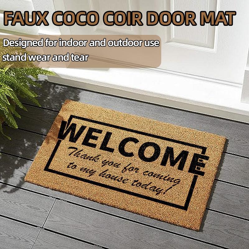 

Indoor Coconut Fiber Style Door Mat Non Slip Entry Way Foot Pad Home Entrance Rug 40 x 60cm