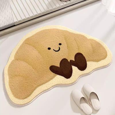 Tappetino da Bagno Antiscivolo a Forma di Pane Cartone Animato