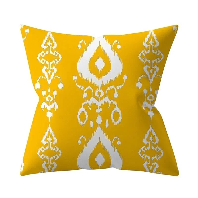 New Nordic Geometry Yellow Cushion Cases Modern Fashion Abstract Art Pillows Case Sofa Car Couch Decorative Throw Pillow 45x45cm