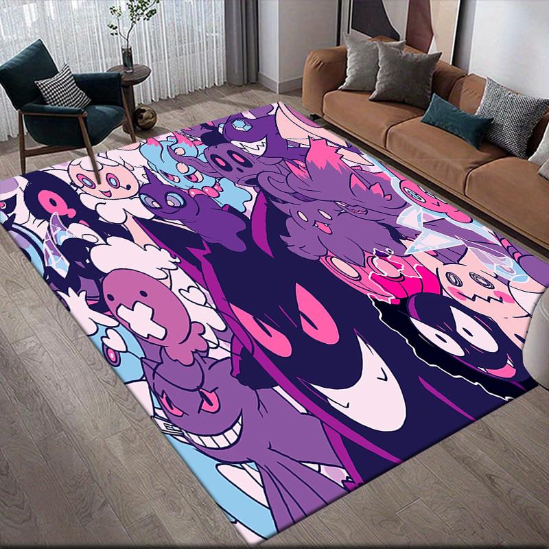 Pokemon Collection Square Area Rug, Non-Slip Floor Mat for Living Room, Perfect Gift for Fans.chl