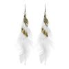 Bohemian Feather Pendant Earrings For Women With Alloy Material And Vintage Style