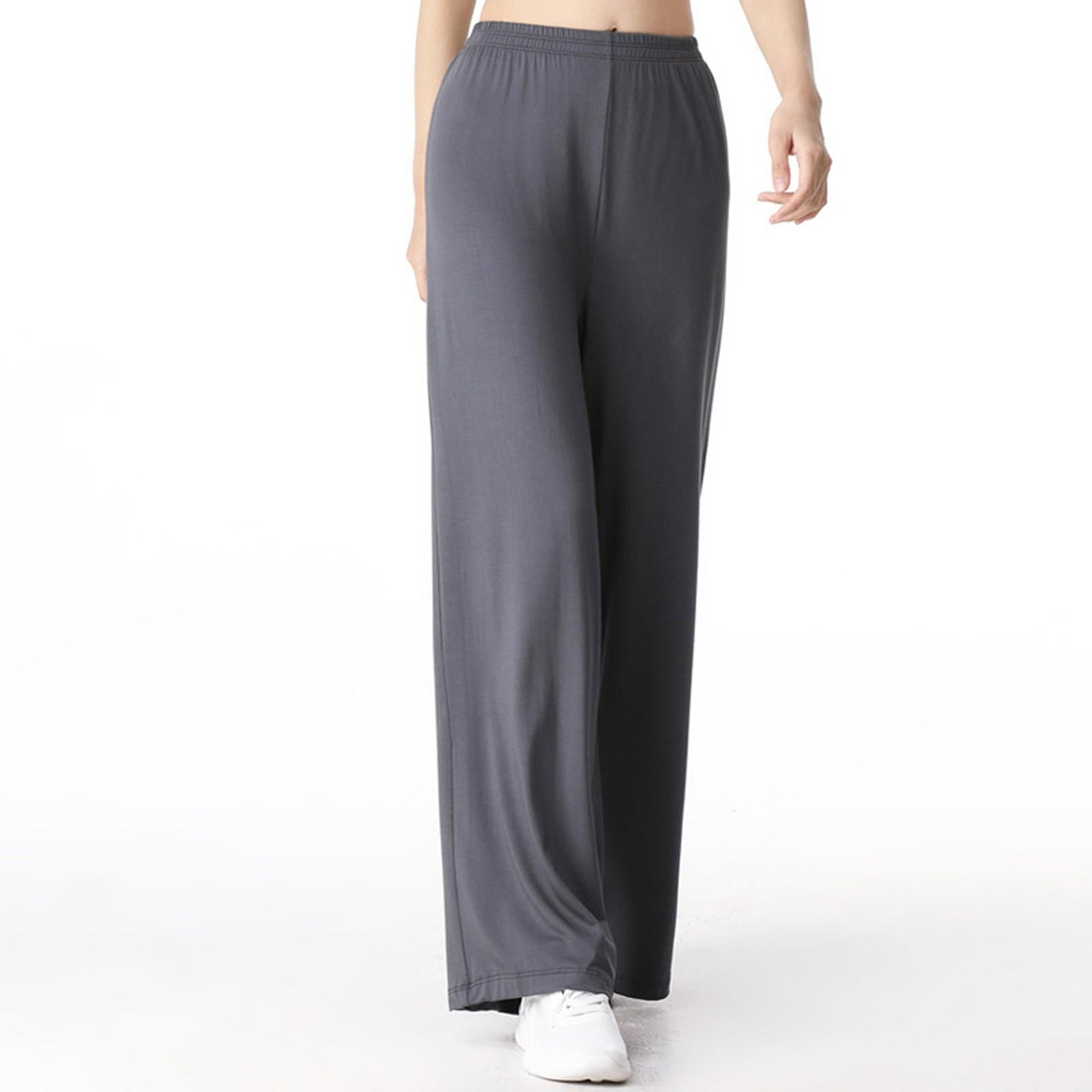 

Женские однотонные повседневные брюки с эластичной резинкой на талии, облегающие спортивные брюки для йоги XXL темно-серого