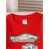 European sizes Classic Muscle Car Blueprint Girls' Crew Neck Fashion Sweatshirt, Autumn Winter Western Top, Long Sleeved Casual.