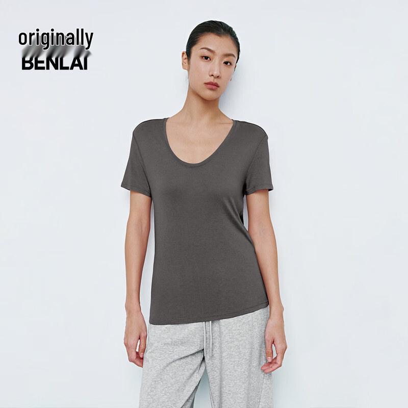 BENLAI Women s Wool Blend Knit Short Sleeve T-Shirt XL