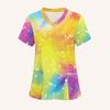 Women's Medical Uniforms Cartoon Pattern Print Dental Nursing Tops Fashion V-Neck Short Sleeve Vet Spa Clinical Uniform Woman