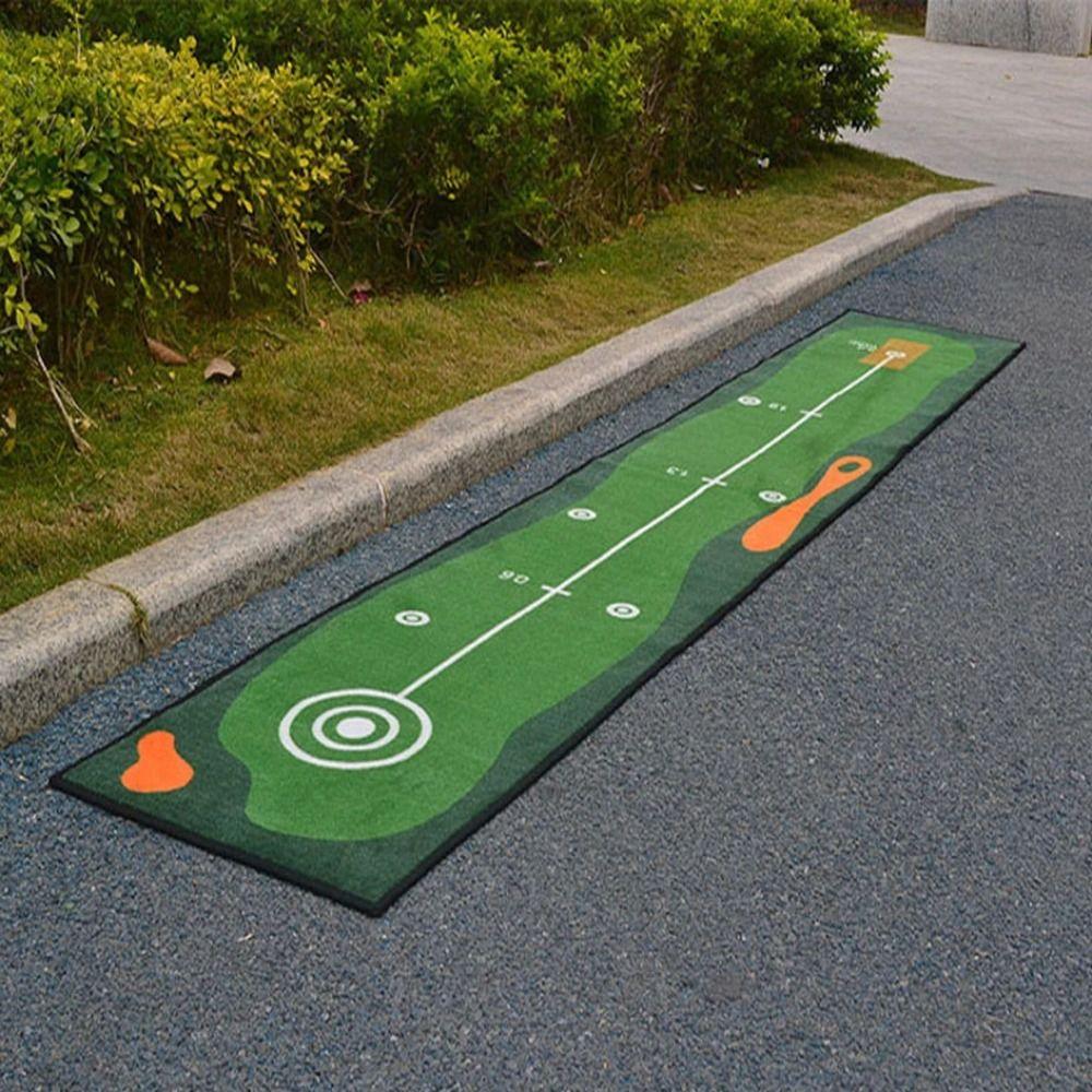 Foldable Golf Putting Practice Mat Anti-Slip Golf Putting Green Blanket Golf Hitting Mat Adults