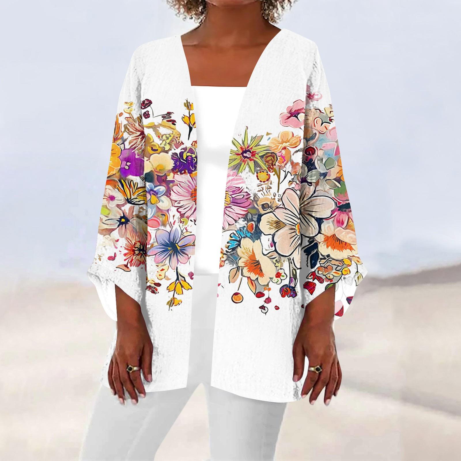 

Женская повседневная модная легкая куртка средней длины с принтом Caot в стиле ретро, ​​кардиган XL жёлтый