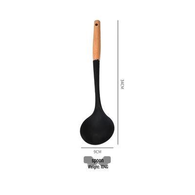Silicone Wooden Handle Kitchen Utensils