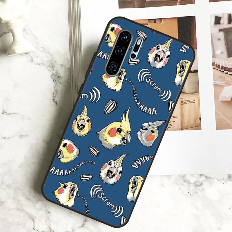 Cartoon Cockatiel Collage For Huawei Nova 10 SE 9 11 Pro Y60 Y70 Y90 Y61 Y91 Y72 Y73 12i 11i 8i P20 P30 P40 Lite Case