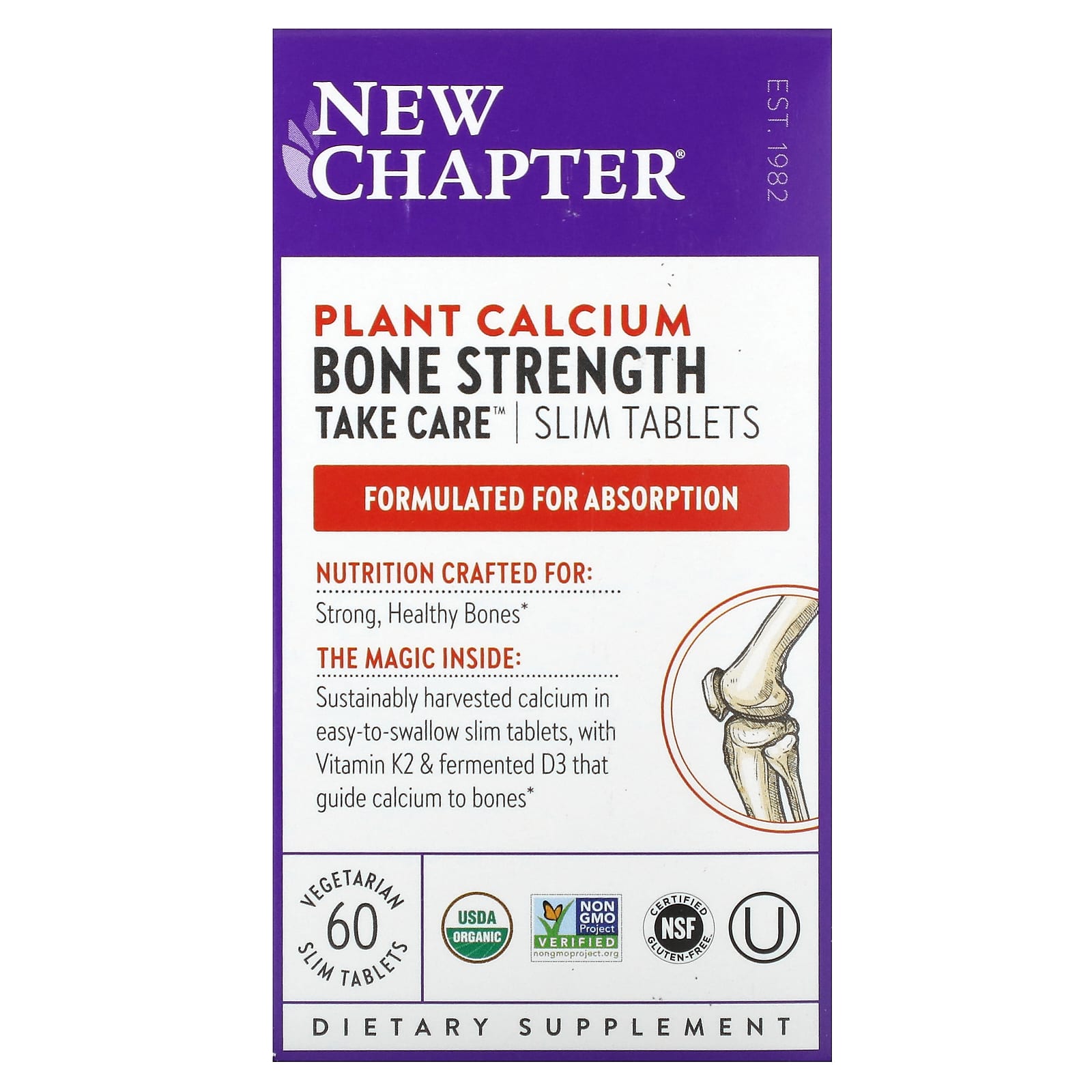 

Plant Calcium, Bone Strength, Take Care, Slim Veggie Tablets, 60 Tablets
