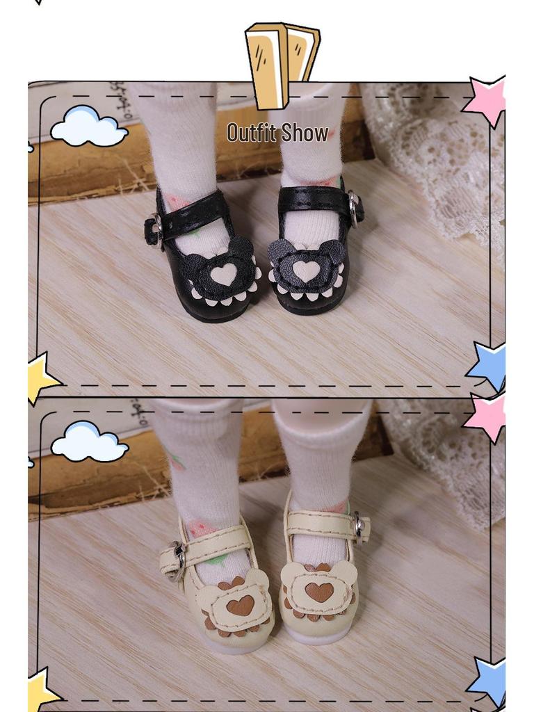 Genuine Six-Point BJD Doll Shoes - Multi-Color Little Bear Egg Roll Style, YOSD Compatible and Versatile Cherry Design for Female Dolls
