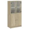 VidaXL Buffet haut avec portes chêne sonoma bois d'ingénierie, armoire latérale, armoire de rangement haute, vitrine haute, 3295866