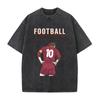 T-shirt Stampata Calcio Uomo Donna Abbigliamento Vintage Lavato Oversize T-shirt Estiva Manica Corta Cotone Magliette Top