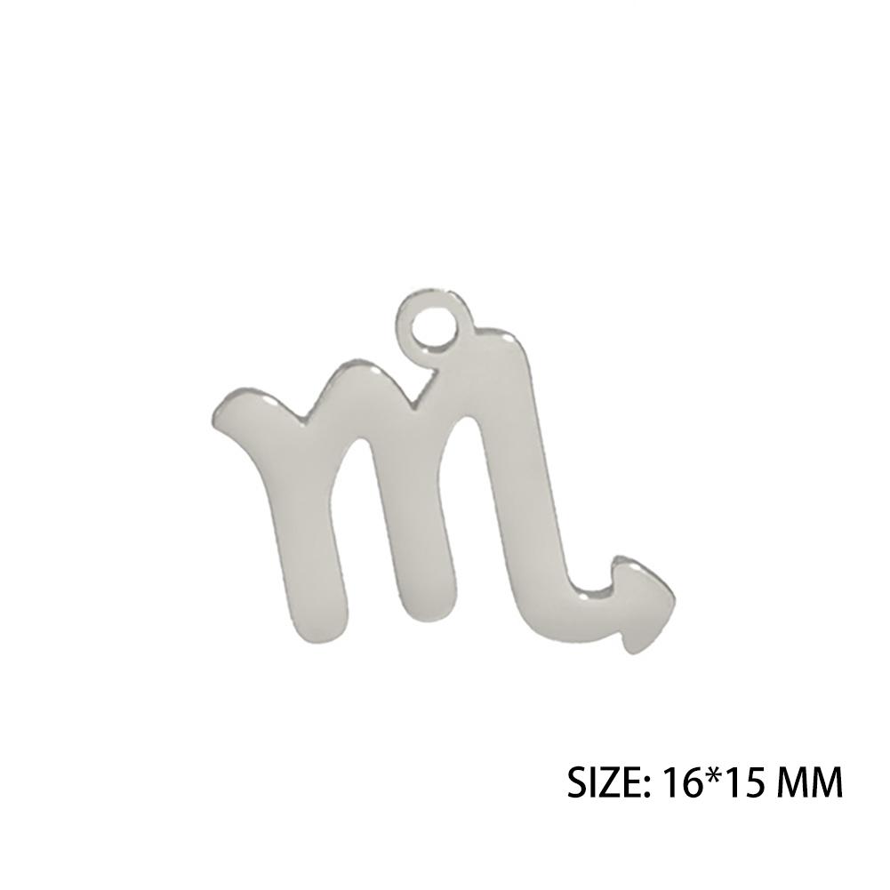 12pcs/lot Stainless Steel Zodiac Charms Horoscope Astrological Sign DIY Pendant for Necklace Bracelet Jewelry Making