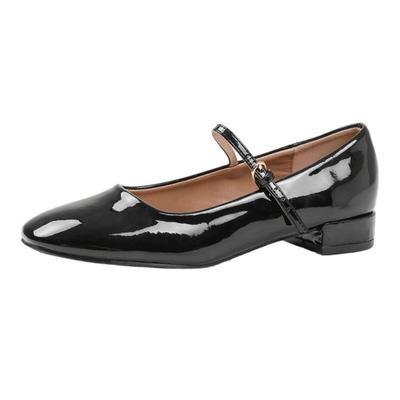 Womens/Ladies Minsk Patent Leather Buckle Detail Low Heel Pumps