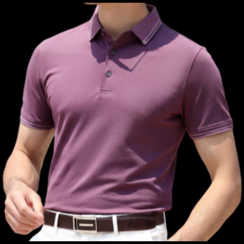 LOZ Men s Cotton & Silk Blend Short-Sleeve Polo Shirt 3XL