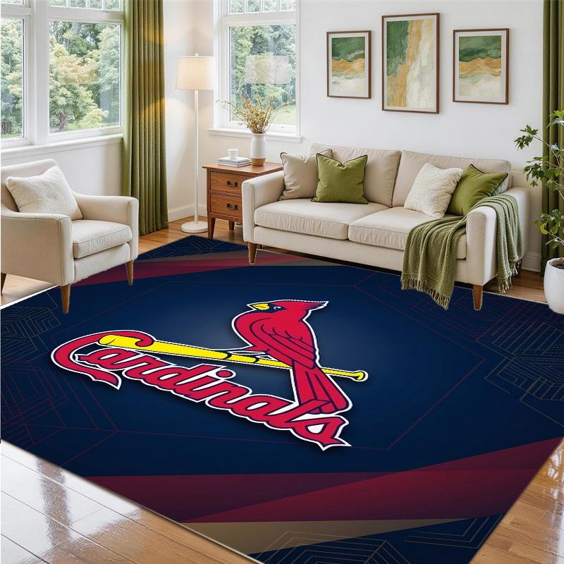 St. Louis Cardinals Design Crystal Velvet Rug Soft Decorative Mat for Bedroom Entrance