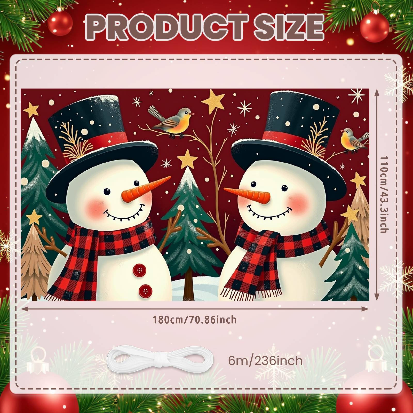 Snowman Display Christmas Tree Pattern Christmas Banner Holiday Background Snowman Design Xmas Banner For Family Gathering Photo
