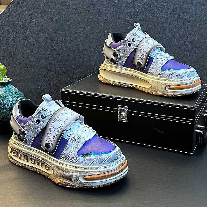 Fashion Retro New Designer Men's All Match Mixed Patchwork Comfortable Causal Shoes Flats Male Sports Walking Sneakers Zapatos Hombre