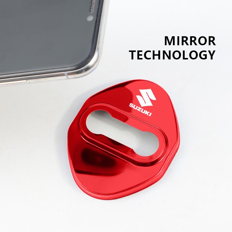 4PCS Car Door Lock Cover Stainless Steel Protection Accessories For Suzuki Jimny Swift Samurai Vitara SX4 Alto Kaiser Ingnis