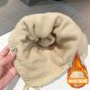 New Autumn and Winter Wool Ear Protection Hat Women's Fringed Velvet Thermal Cover Stacking Hat Casual Knitted Hat Cold Proof