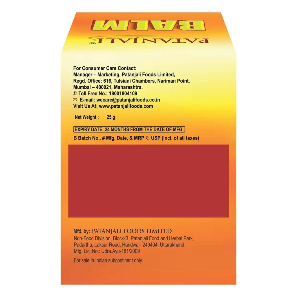 Patanjali Balm - Fast Relief, Patanjali Ayurveda Balm