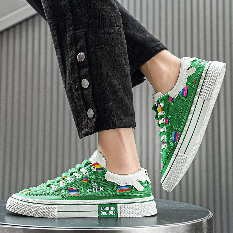 Fashion 2024 Brand Classic Green Casual Shoes Men Flats Canvas Sneakers Harajuku Shoes Men Fashion Espadrilles Zapatillas Lona Hombre