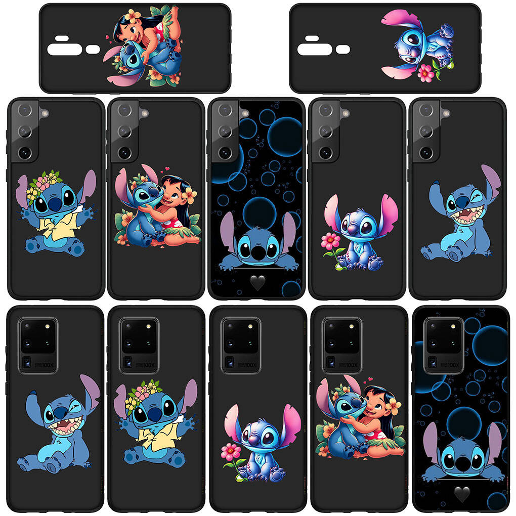 Coque de téléphone pour Samsung Galaxy S25 S23 S22 S21 S24 Ultra FE A05 A06 A15 A16 A36 A37 A35 A54 A55 A56 A57 A25 A26 A53 A17 Jolie Housse Stitch Mignon Lilo