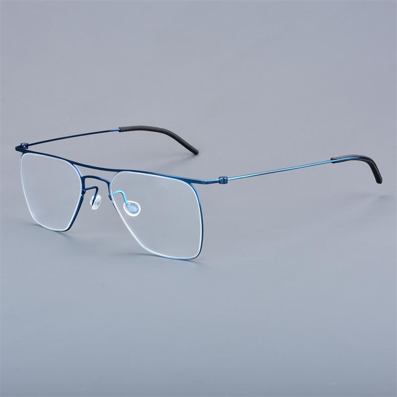 Denmark Brand Pure Titanium Screwless Square Glasses Frame 5502 Men Business Eyeglasses Fashion Women Blue Spectacles Eyewear