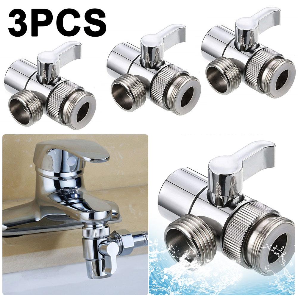 3 Way Water Tap Connector Leak-Proof Faucet Connector Splitter Copper Faucet Splitter Valve Easy-to-Install for Bathroom Kitchen